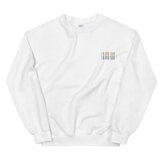 I'M NEW HERE embroidered crewneck